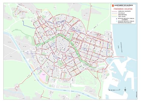 mapa carril bici valencia|Guía ciclista